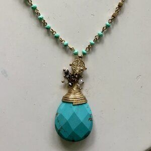 Chico's Blue Turquoise Long Necklace